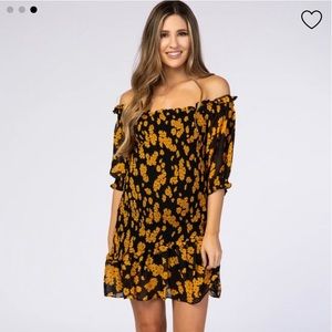 Waverleigh Off Shoulder Smocked Maternity Dress